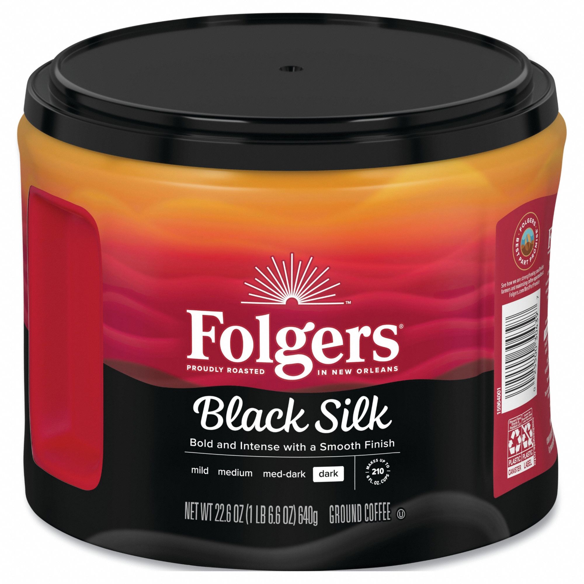 Coffee: Black Silk, Can Beverage Pack, Dark, Caffeinated, Ground, 24.2 oz Pack Wt