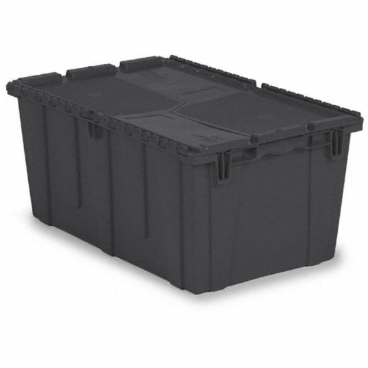 High Quality Moving Nestable Plastic Attached Lid Totes Box Manufacturer  and Supplier