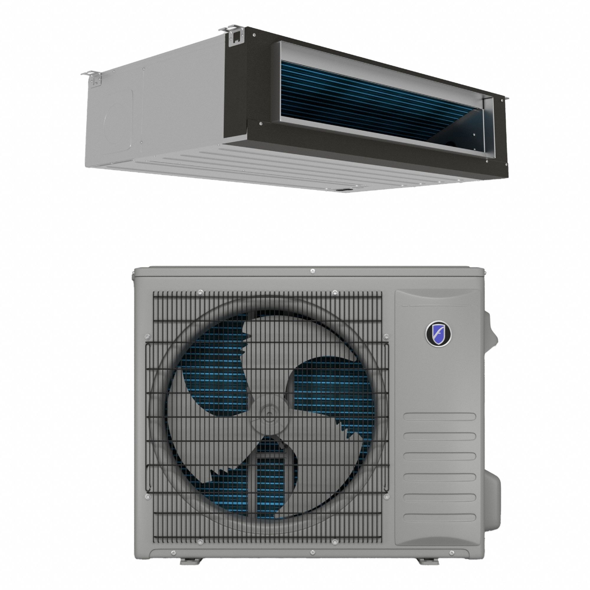 Mini-Split Air Handler/Condenser: 12, 000 BtuH to 45, 000 BtuH, 2, 000 sq ft – 3, 000 sq ft