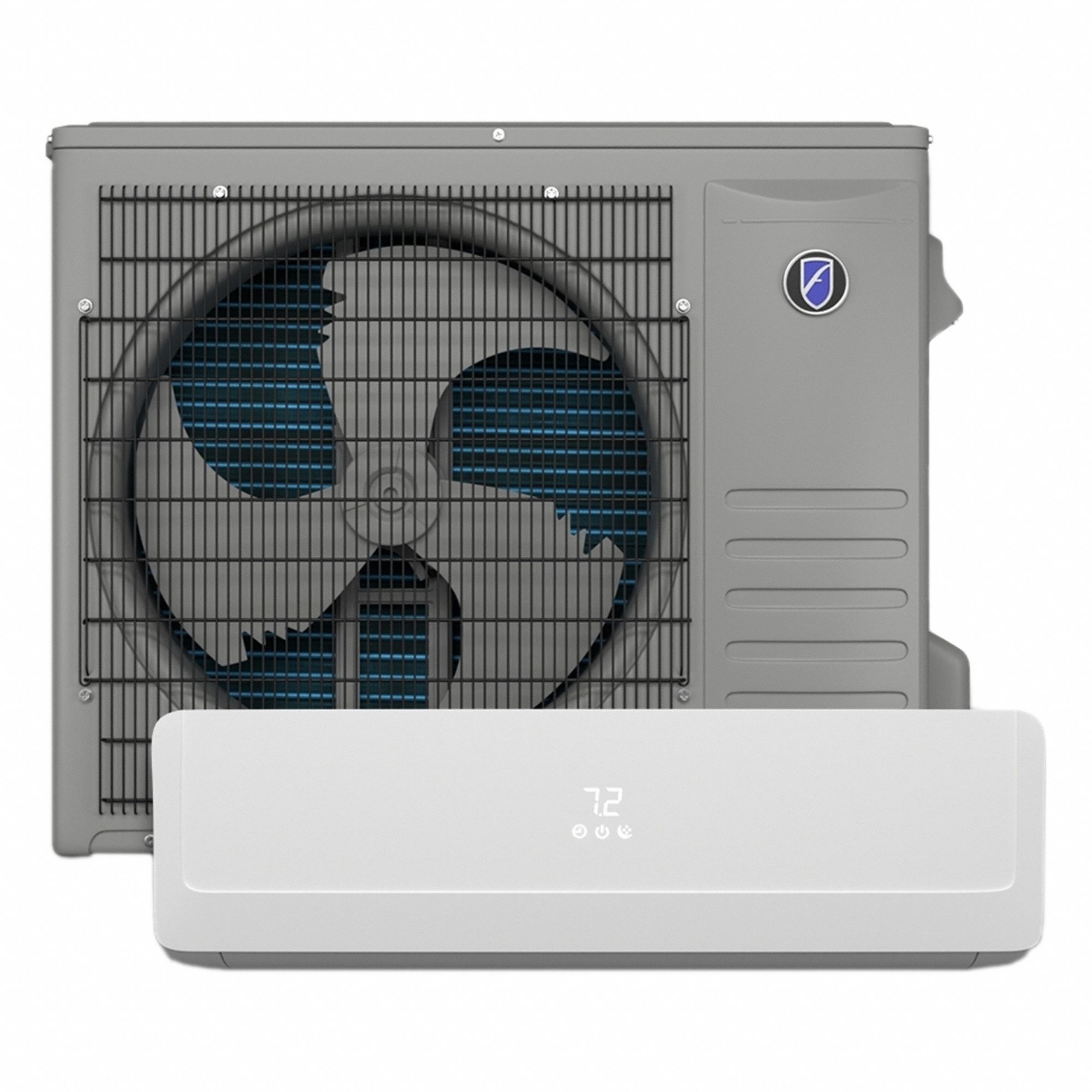 Mini-Split Air Handler/Condenser: 8, 000 BtuH to 25, 000 BtuH, 1, 200 sq ft – 1, 400 sq ft