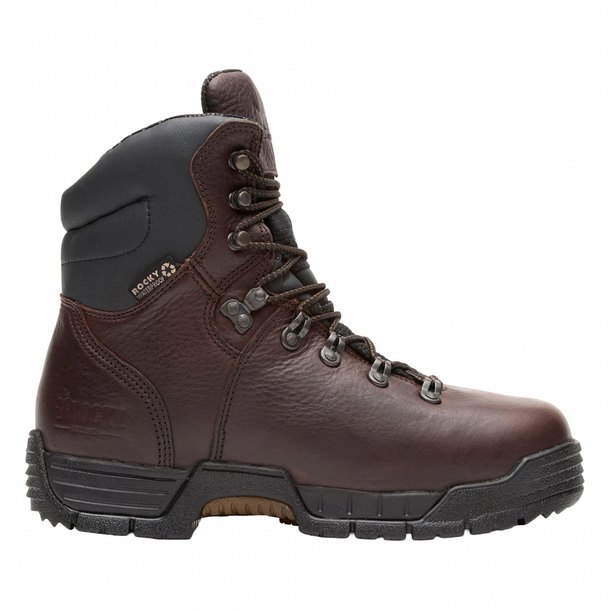 8-Inch Work Boot: Men's, Size 10 1/2, W, Brown, Steel Toe Cap, Removable Insole