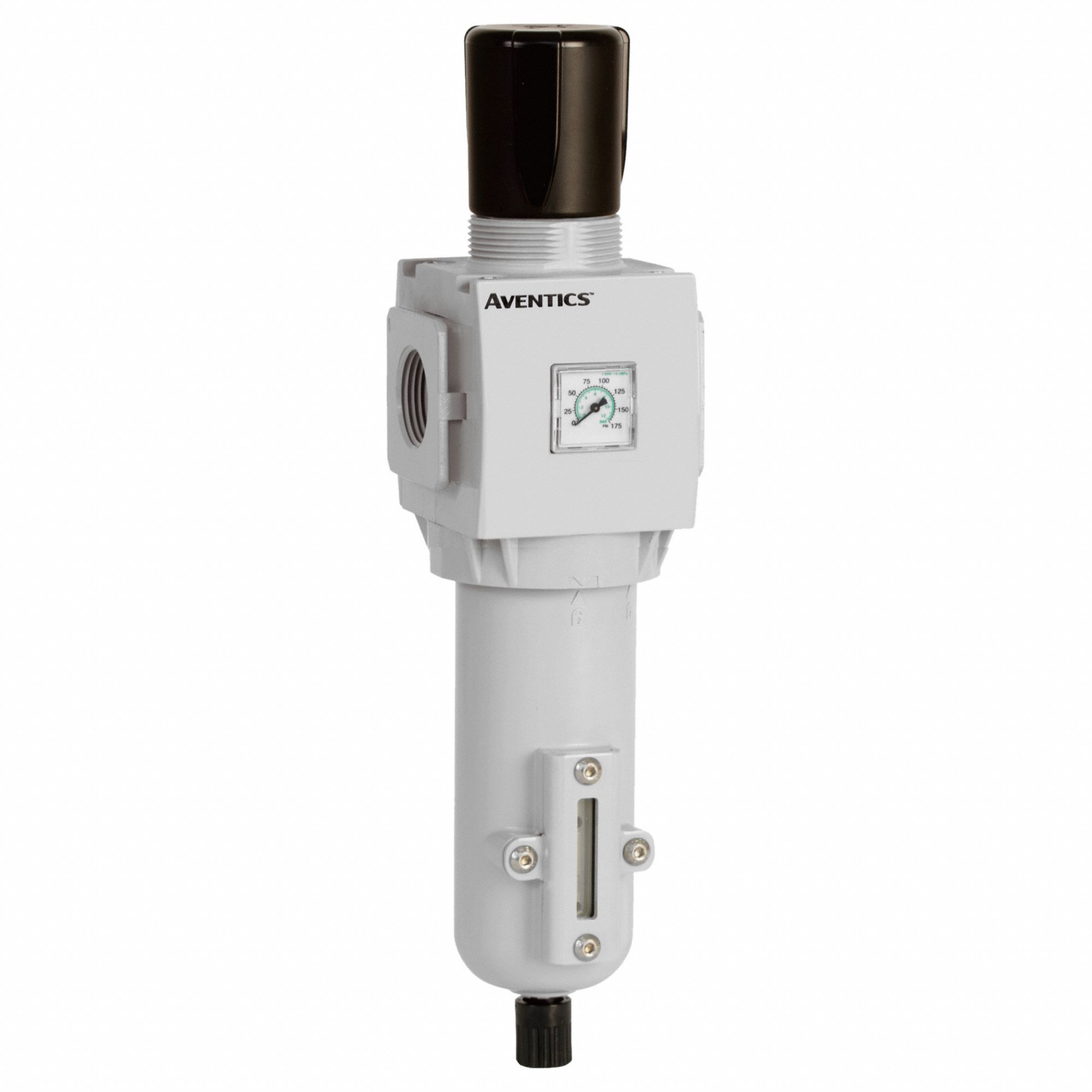 Filter Regulator: 653 Series, 1 in NPTF, 0.01 micron, 145 psig Max Op Pressure, Aluminum