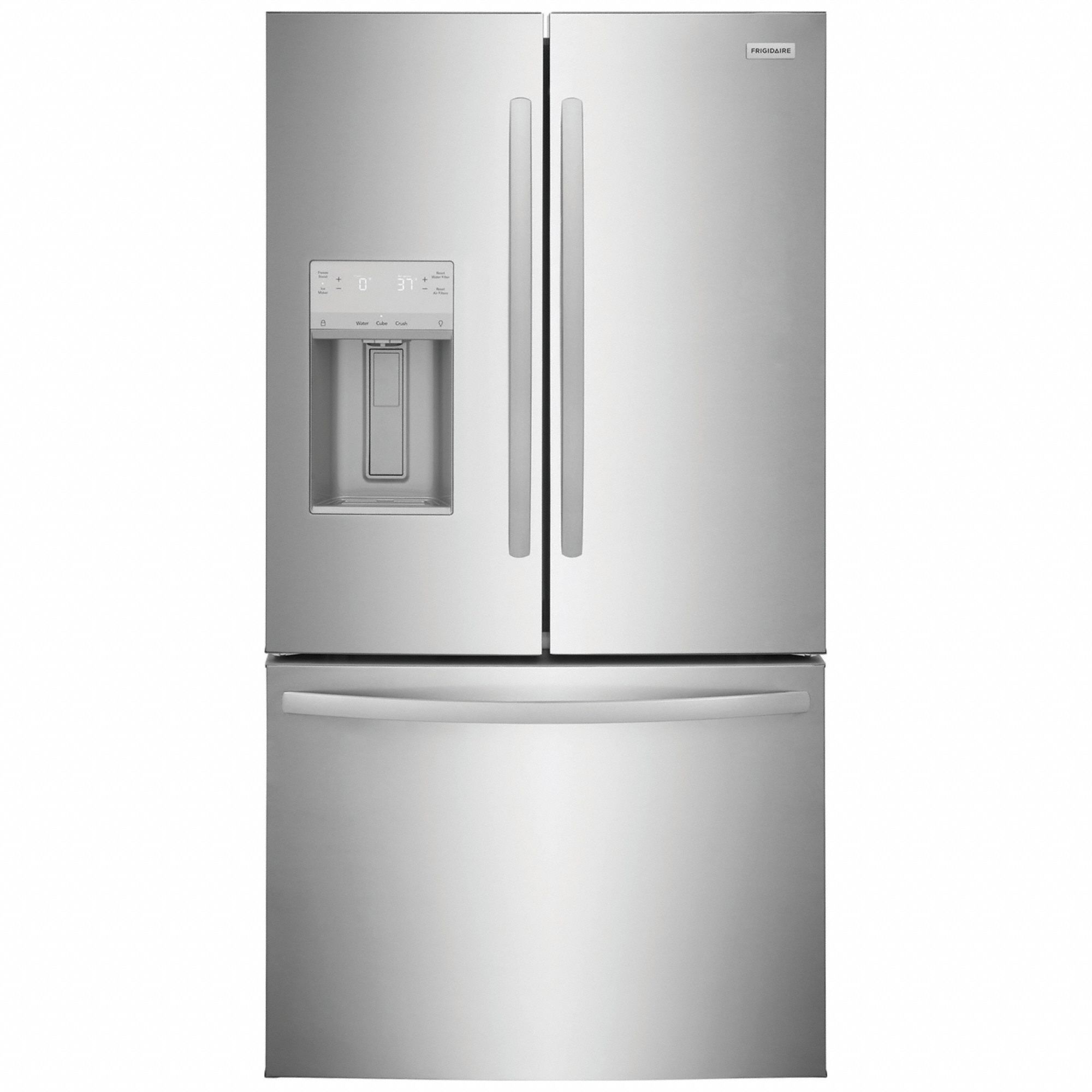 French Door Refrigerator: Stainless Steel, 27.8 cu ft Total Capacity, 1 Shelves