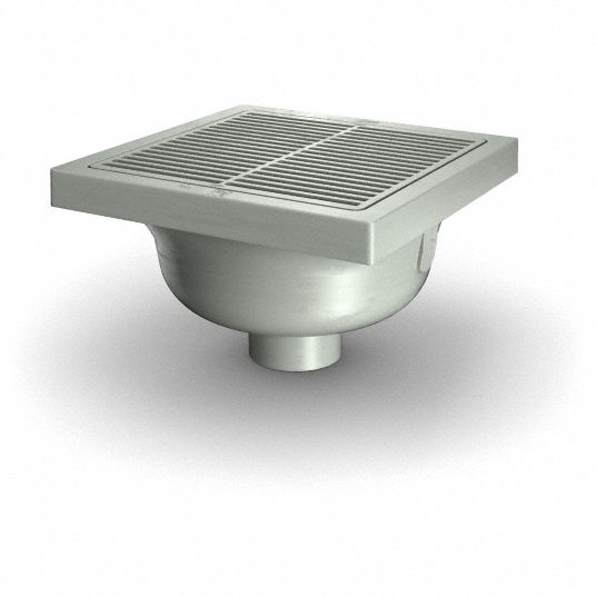 ZURN, 14 in Overall Wd, 14 in Overall Lg, Floor Drain - 808EF3|FS12-NF