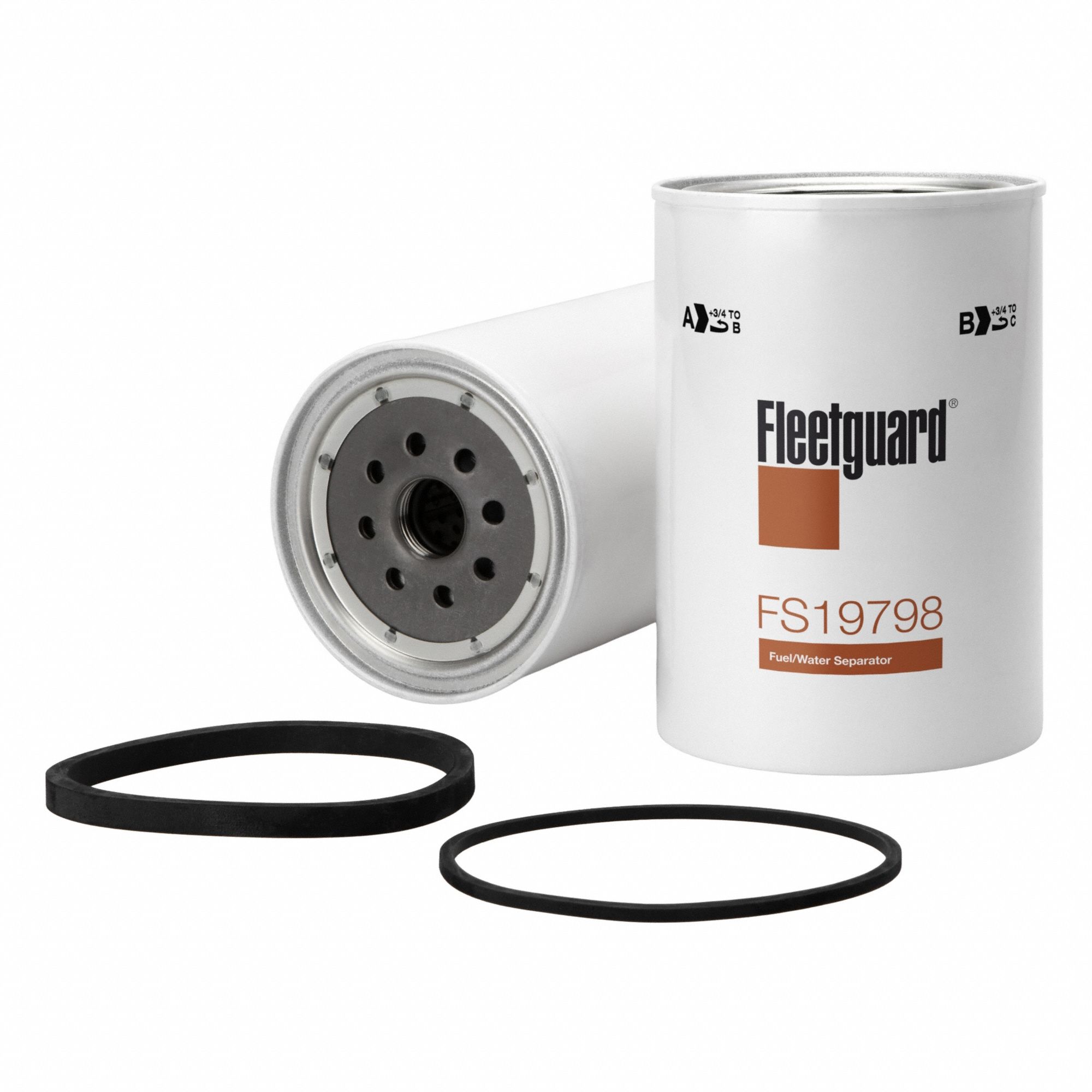 Fuel Filter: Spin-On, 6 1/4 in Overall Lg, 4 3/16 in Outside Dia, 1"-14 Thread Size