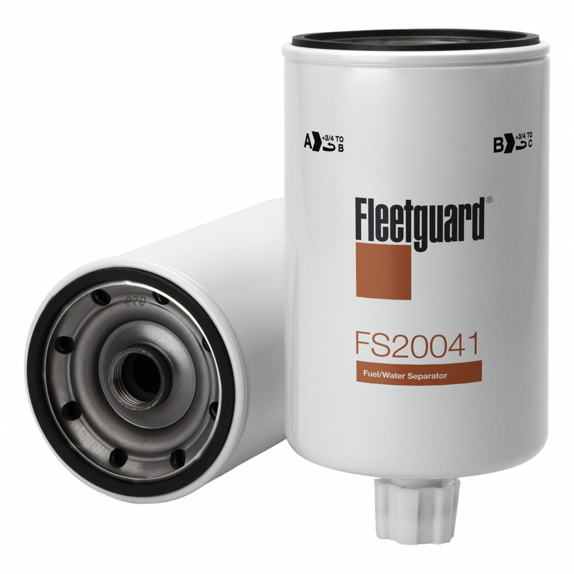 Fuel Filter: Spin-On, 7 7/8 in Overall Lg, 4 1/4 in Outside Dia, 1"-12 Thread Size