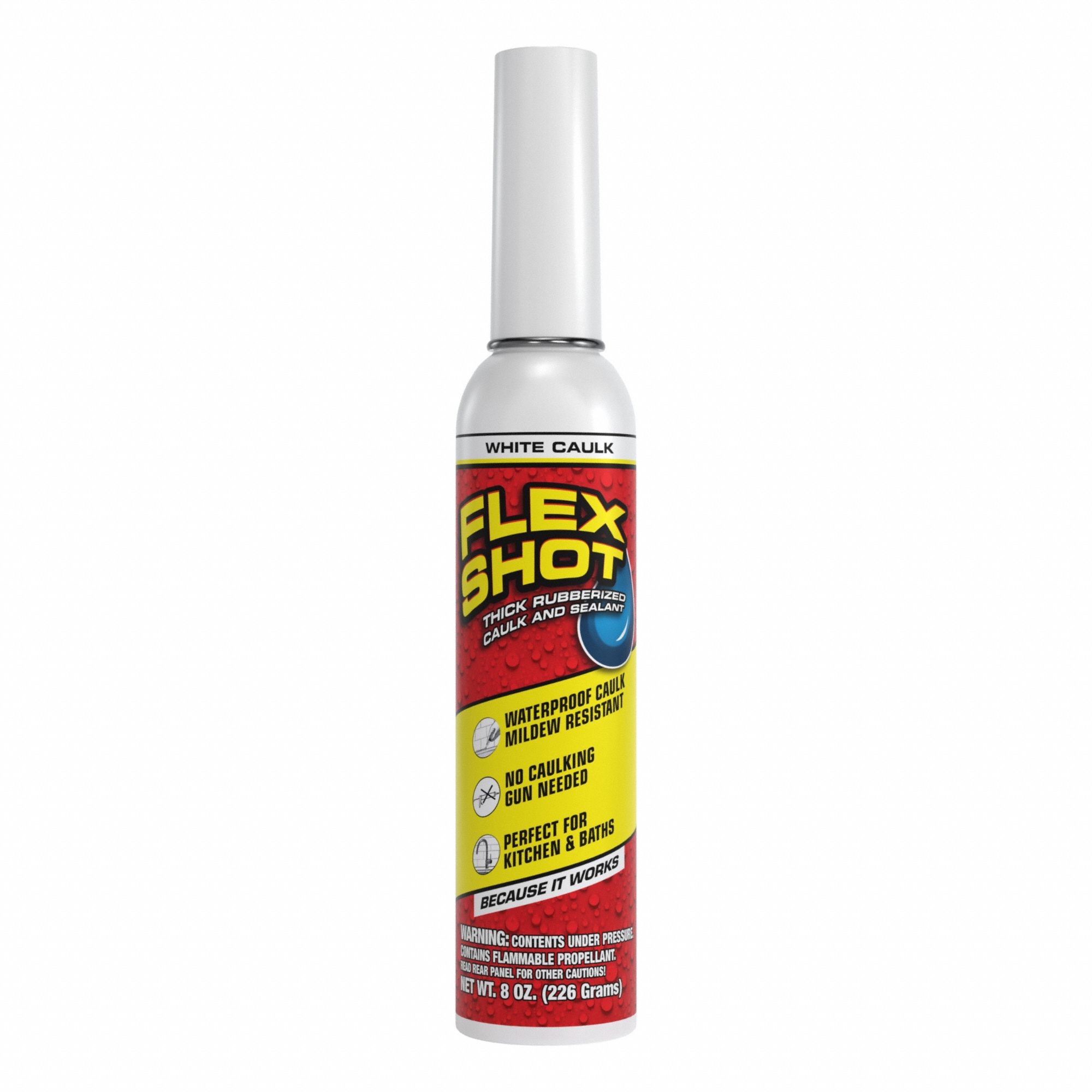 Leak Sealer: Rubber, White, 8 oz Container, 31 g/L