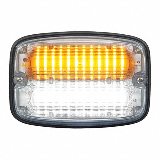 FEDERAL SIGNAL, Perimeter Flashing Warning Light, Amber/White, Warning ...