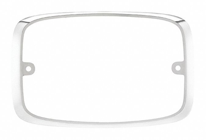 Trim Bezel: Bezel, Silver, Polycarbonate, 6 1/8 in Lg, 5 5/16 in Ht, 1 7/32 in Wd