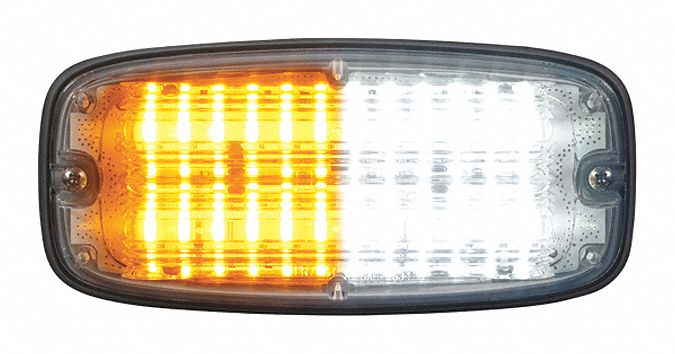 FEDERAL SIGNAL WARNING LIGHT, 12VDC, 1.0A, CLEAR LENS, AMBER/WHITE LED, 7.0  X 4.0 X 1.1 IN, POLYCARBONATE - Vehicle Emergency Warning Lights -  FSLFR7CAW