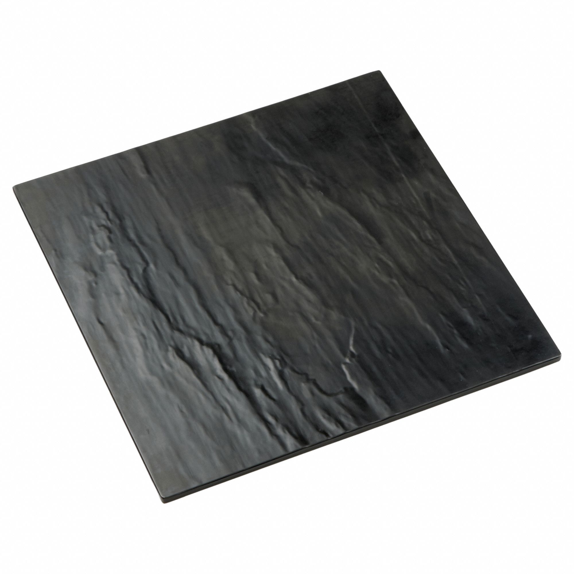 Faux Slate Platter: Melamine, Melamine, Black, 14 1/2 in Overall Lg