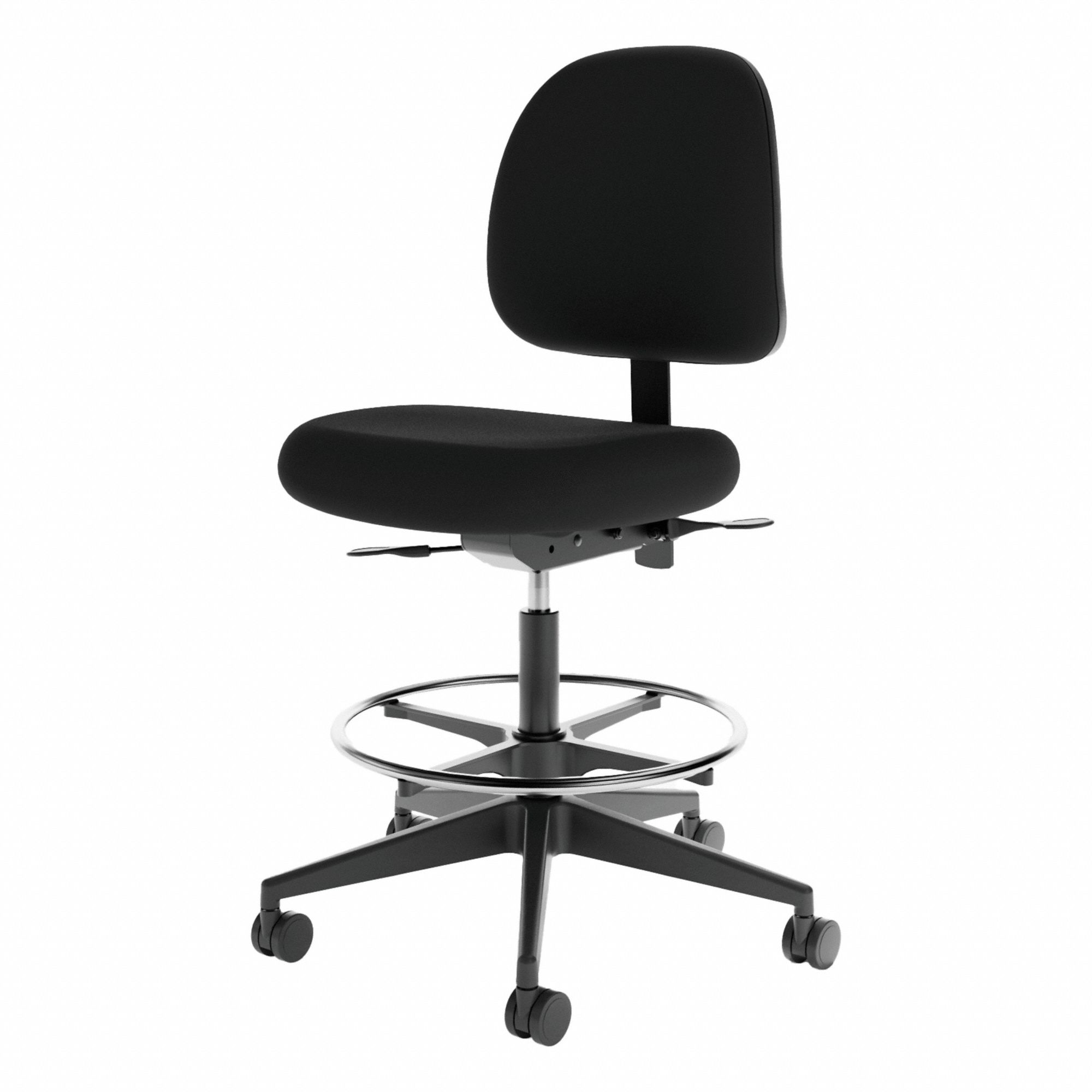 Task Chair: Cramer, Black, 15 in Back Ht, 19 1/2 in Seat Wd, 19 1/2 in Seat Dp, Black Frame