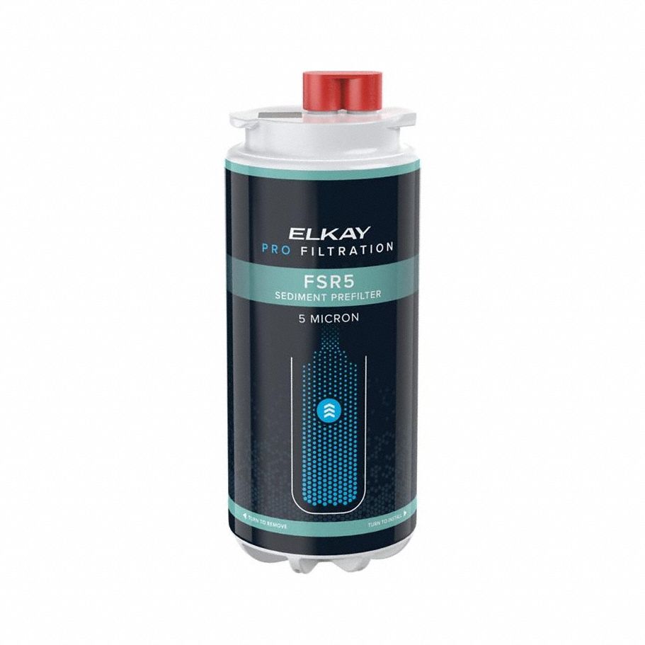 Quick-Connect Water Filter: 1.5 gpm, 7 7/8 in Overall Ht, 3 1/8 in Overall Dia, Tube