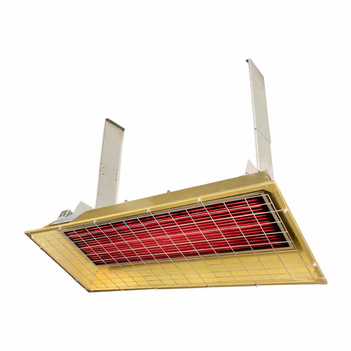 FOSTORIA Electric Infrared Heater: 6500 W Watt Output, 208V AC, 1 or 3 Phase, Hardwired, Aluminum (MPN F65-FSS-3). Key specifications — Wattage Output: 6500 W; Voltage: 208V AC; Brand: FOSTORIA; Electrical Connection: Hardwired; Element Type: Flat Panel Emitter; Housing Color: Gold; Housing Material: Aluminum; Overall Dimensions - L x W x D: 38 in x 20 in x 9-3/4 in.