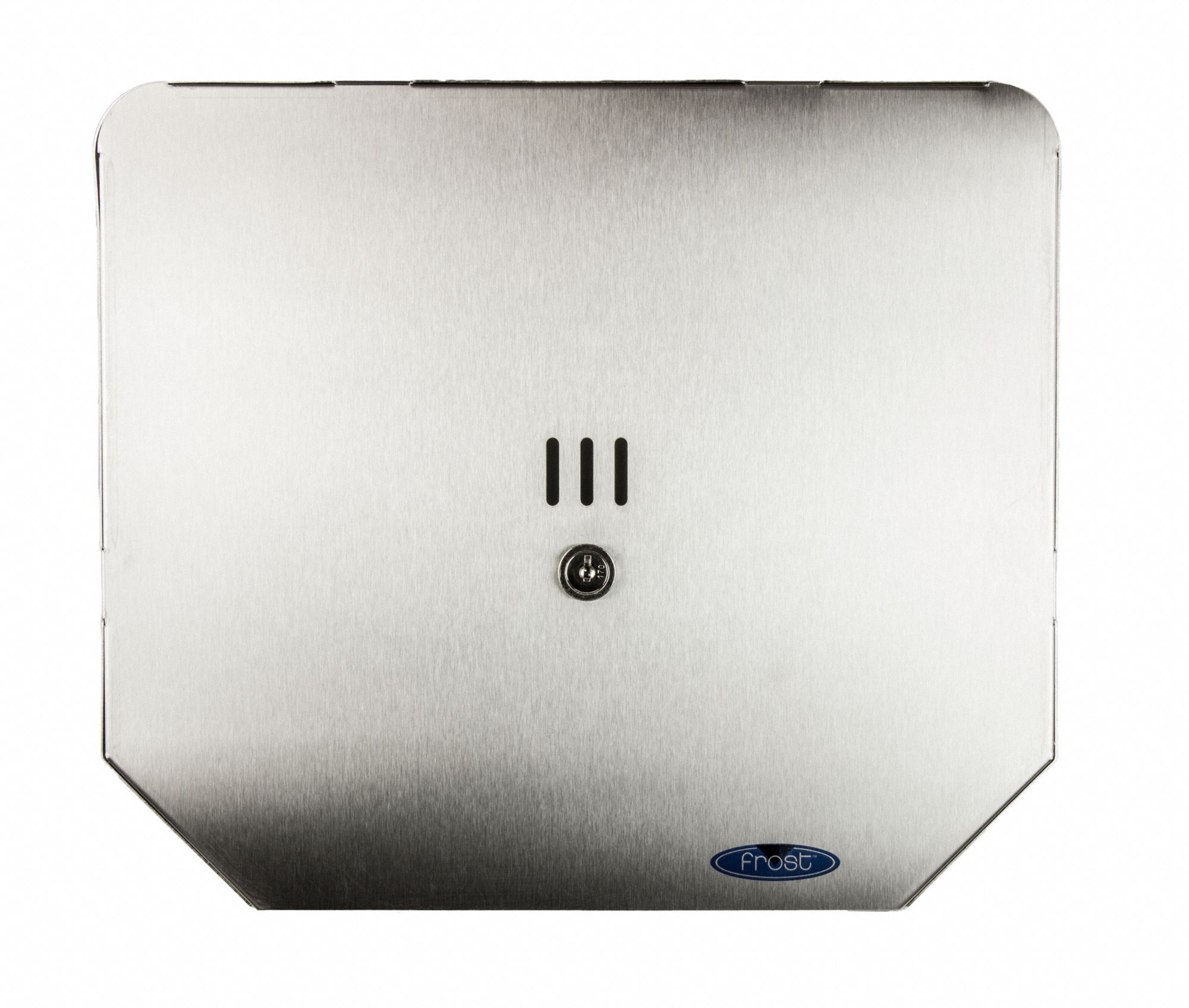 TOILET PAPER DISPENSER, JUMBO CORE, HORIZONTAL SINGLE ROLL, STAINLESS STEEL, SILVER