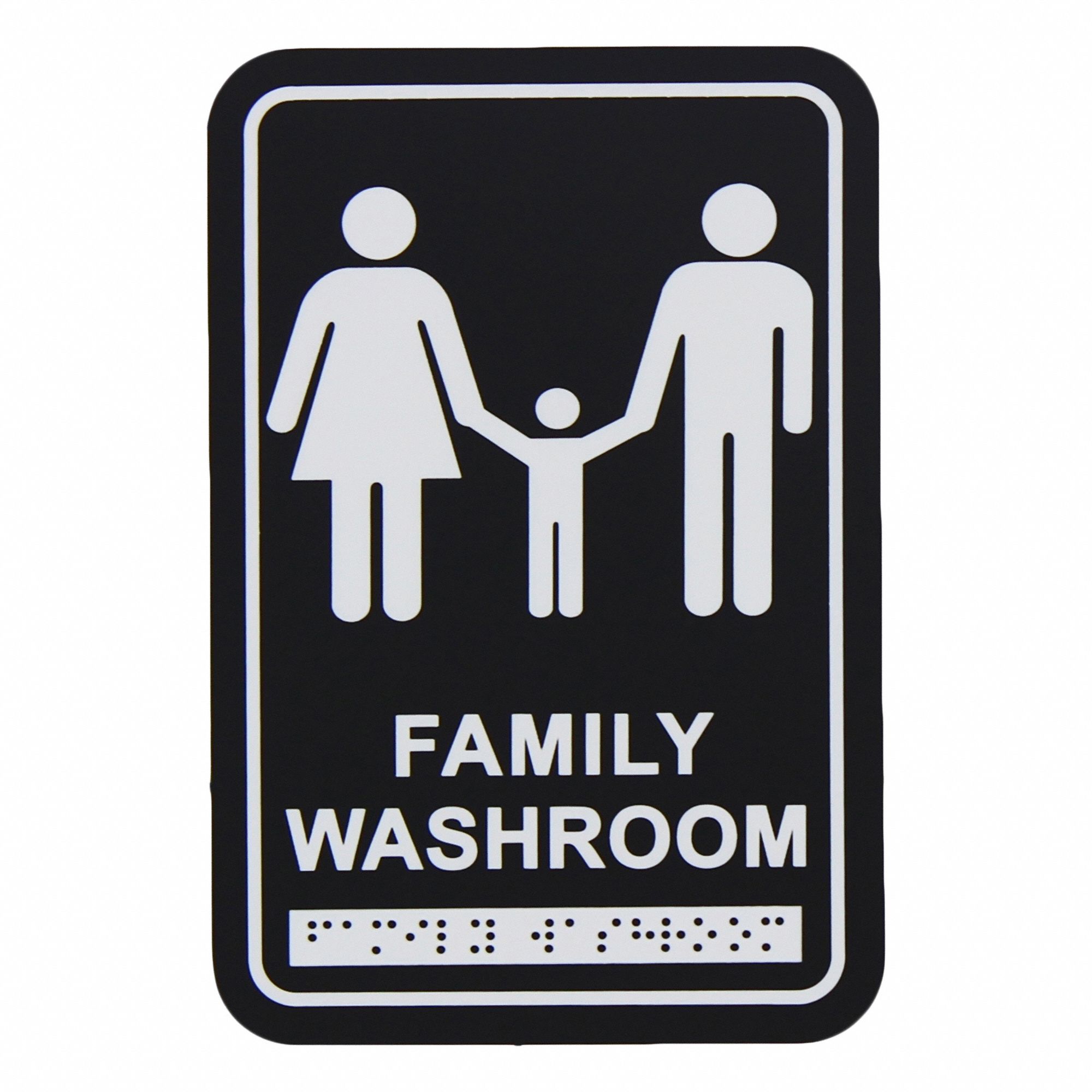 WASHROOM SIGN,6 IN H,PLASTIC