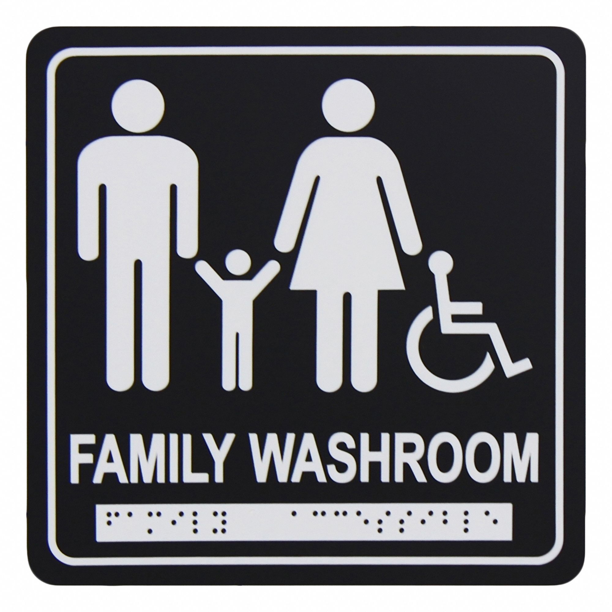WASHROOM SIGN,6 IN H,PLASTIC