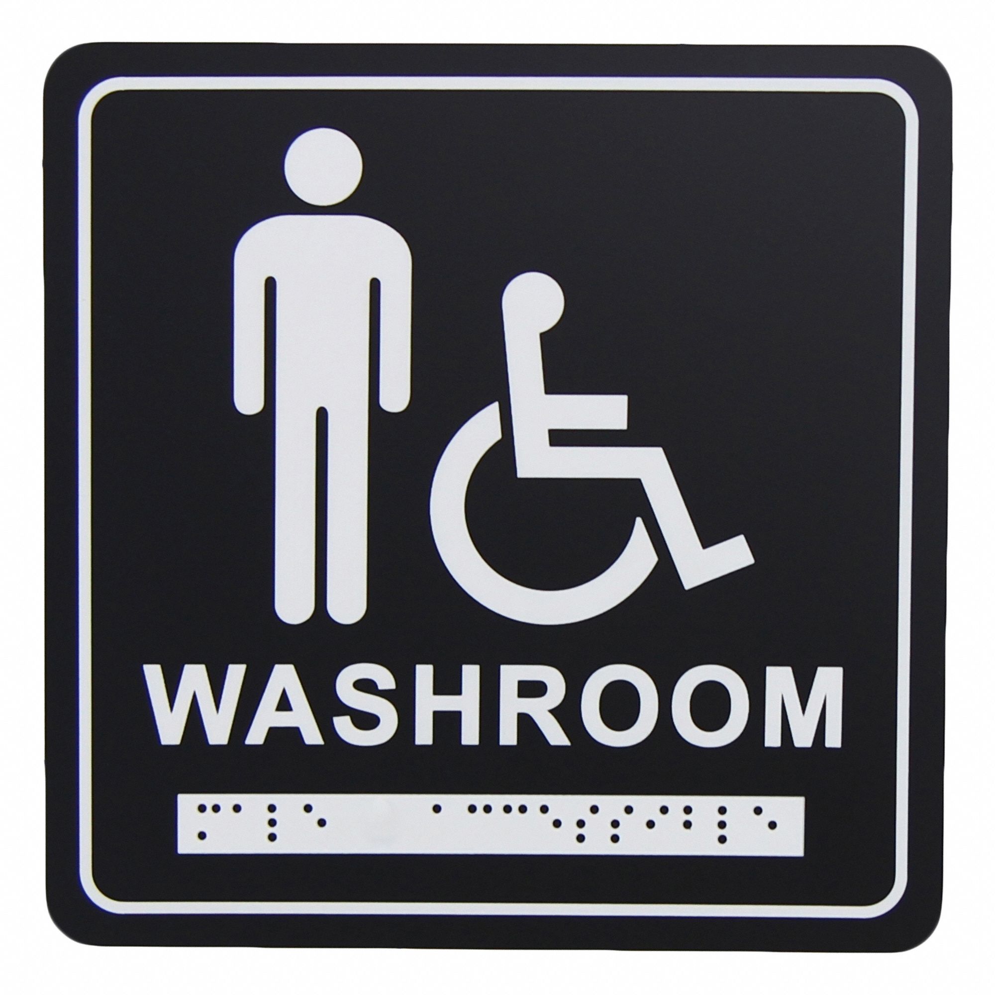 WASHROOM SIGN,6 IN H,PLASTIC