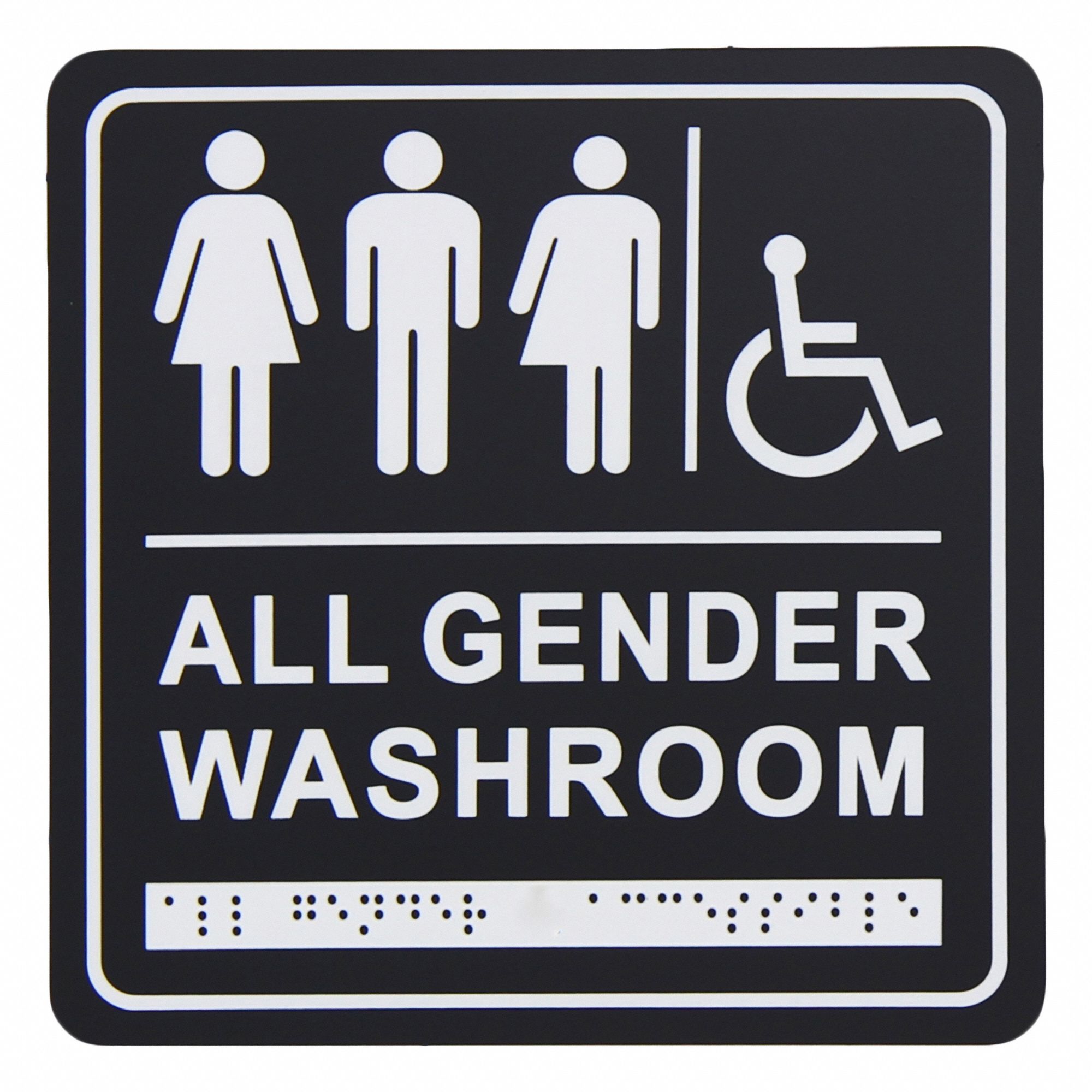 WASHROOM SIGN,6 IN H,PLASTIC