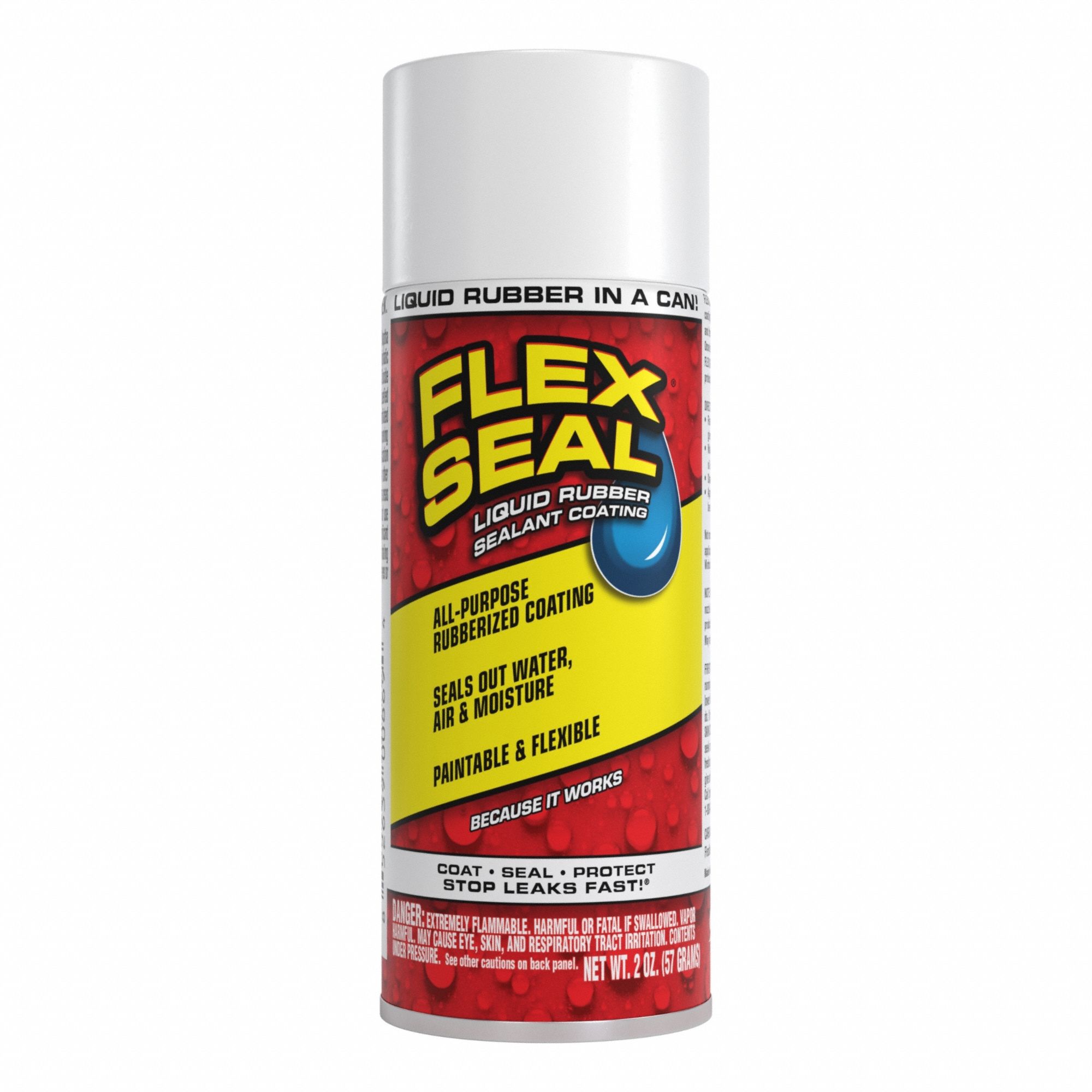 Leak Sealer: Rubber, White, 2 oz Container