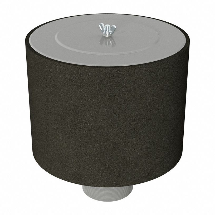 Intake Exposed Filter: 6 in Inlet Size, 1, 100 scfm, 15 in Overall Ht, 12 in Outside Dia