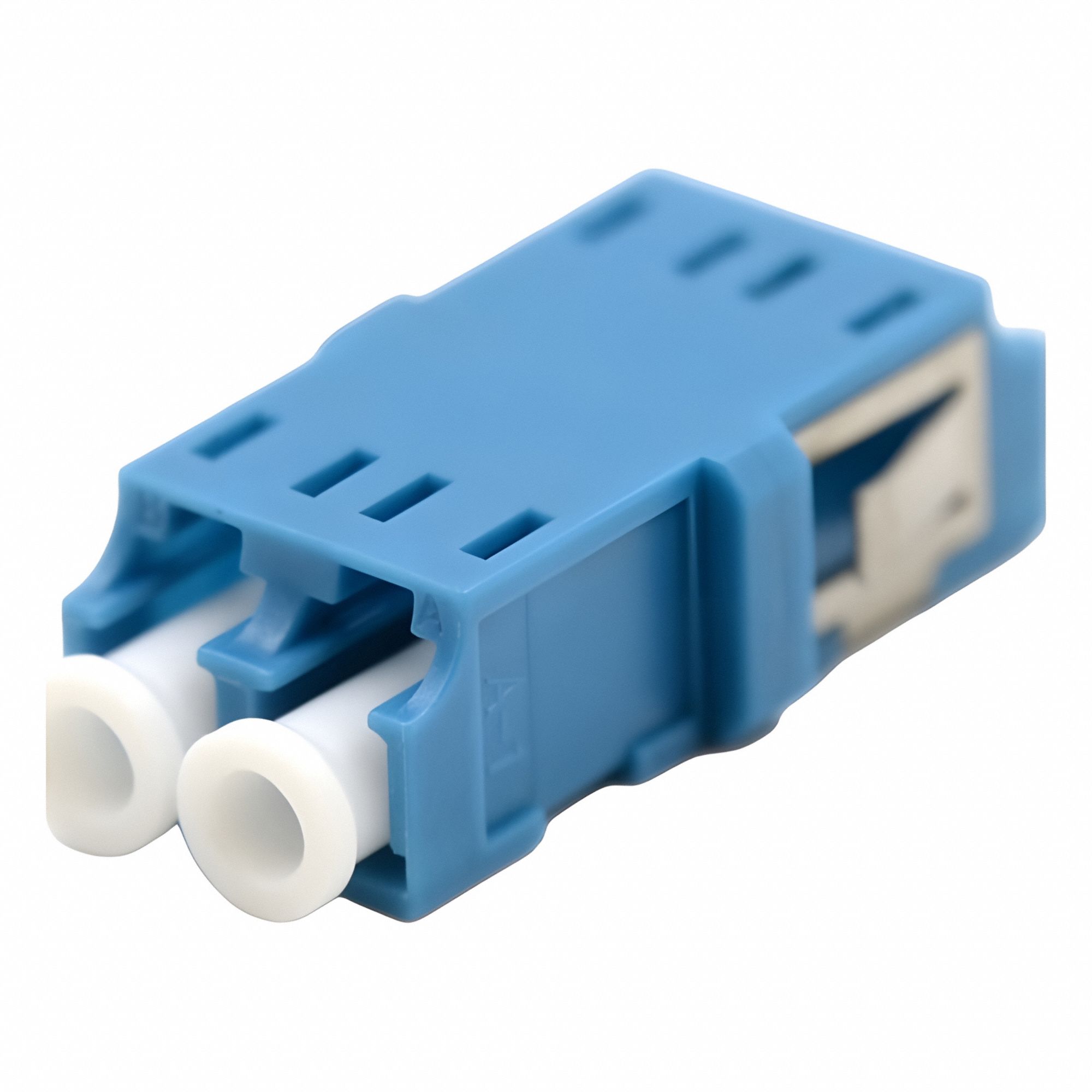 Fiber Optic Adapter: Single Mode, LC-UPC duplex Connector, Snap-In w/o Flange, Blue