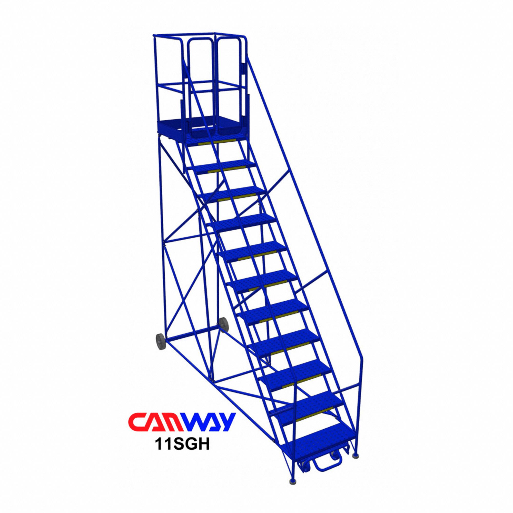 ROLLING LADDER, SGH SERIES, STEEL, BLUE, 152 IN H
