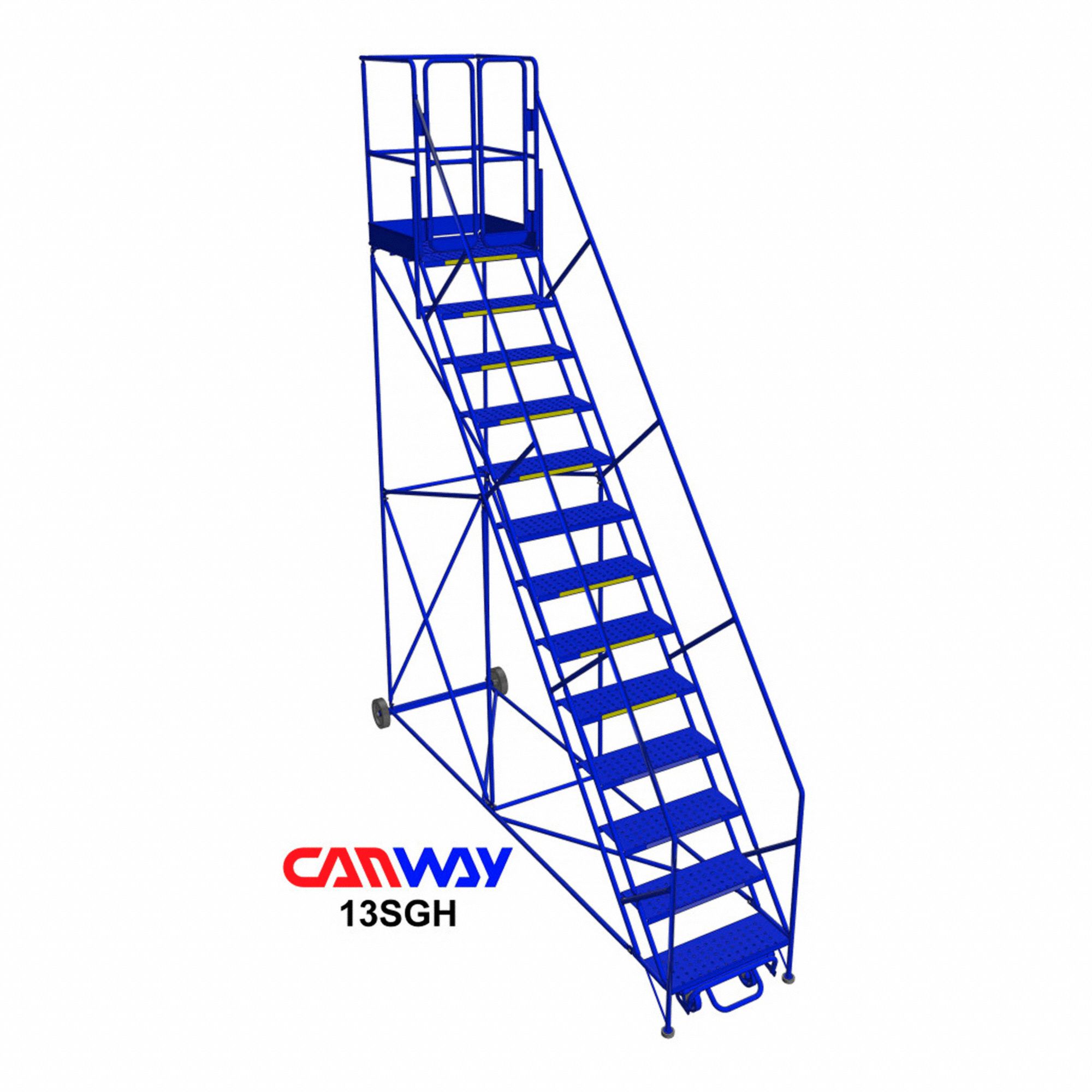 ROLLING LADDER, SGH SERIES, STEEL, BLUE, 172 IN H