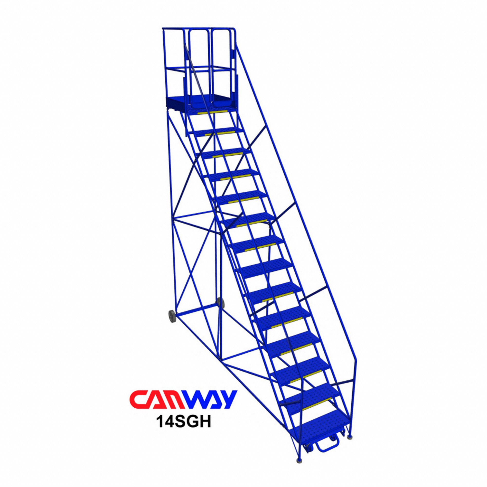 ROLLING LADDER, SGH SERIES, STEEL, BLUE, 182 IN H