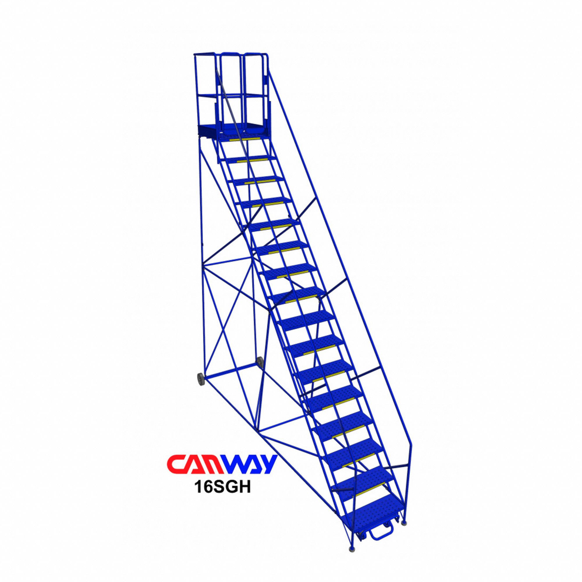 ROLLING LADDER, SGH SERIES, STEEL, BLUE, 202 IN H