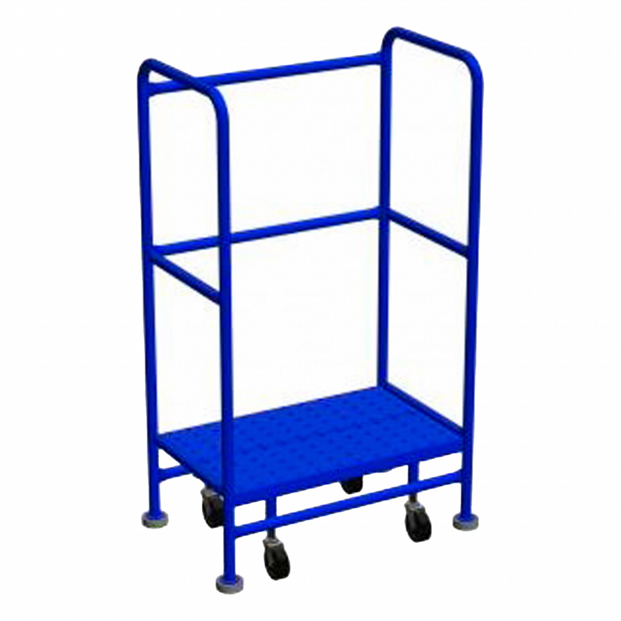 ROLLING AND CANTILEVER LADDER, BLUE, 18 IN D X 46 IN H, STEEL, POWDER COATED FINISH, ASSEMBLED