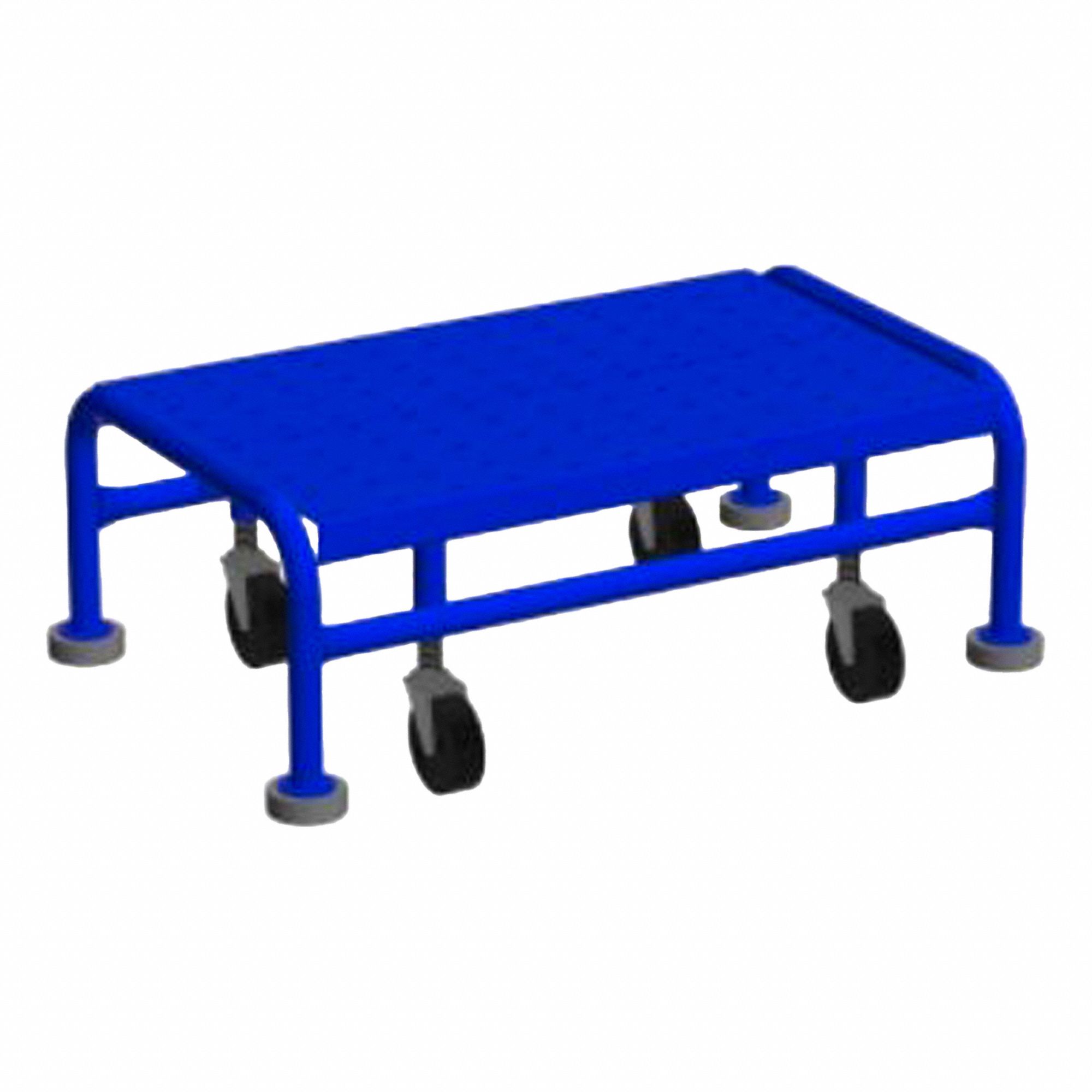 ROLLING AND CANTILEVER LADDER, BLUE, 18 IN D X 10 IN H, STEEL, POWDER COATED FINISH, ASSEMBLED