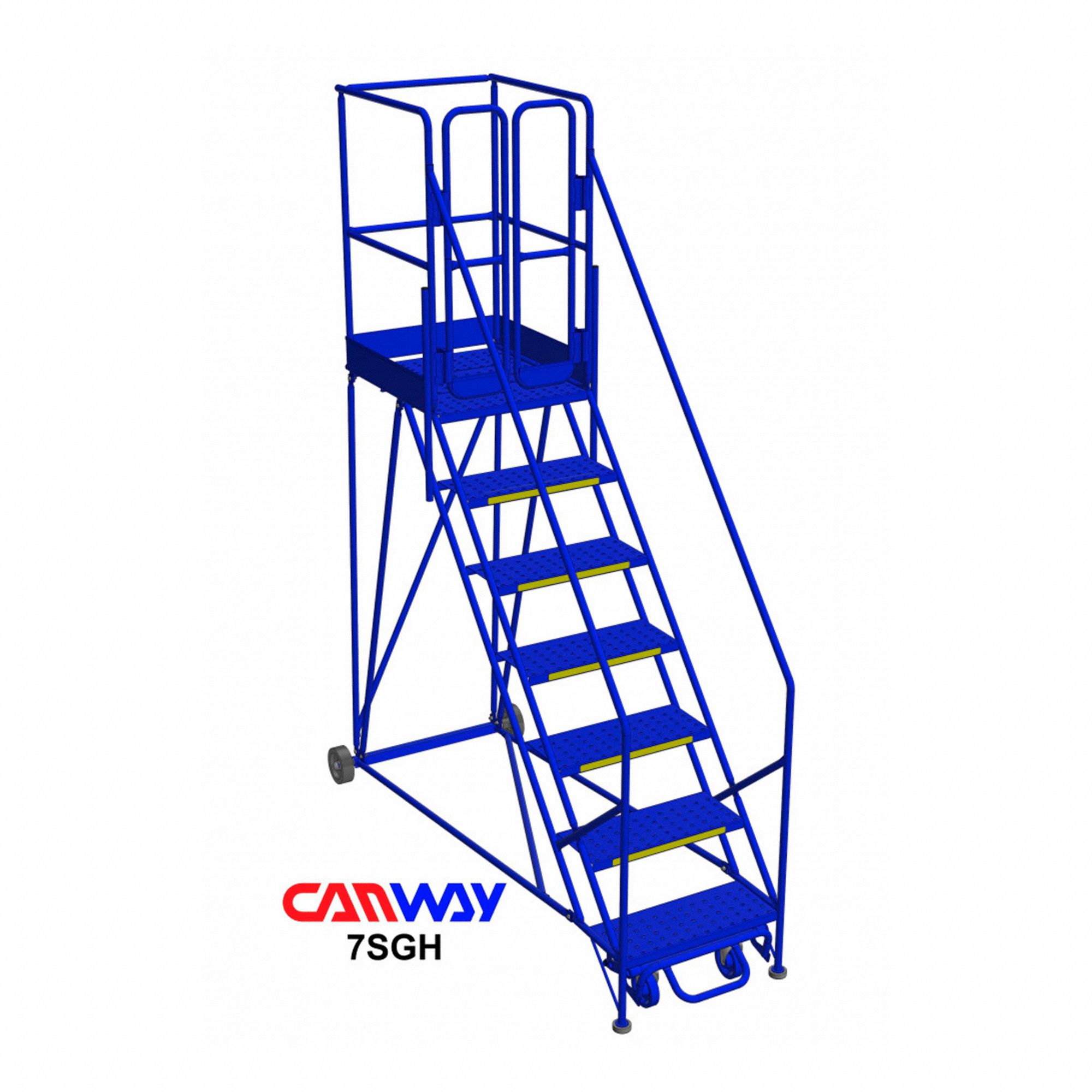 ROLLING LADDER, SGH SERIES, STEEL, BLUE, 112 IN H