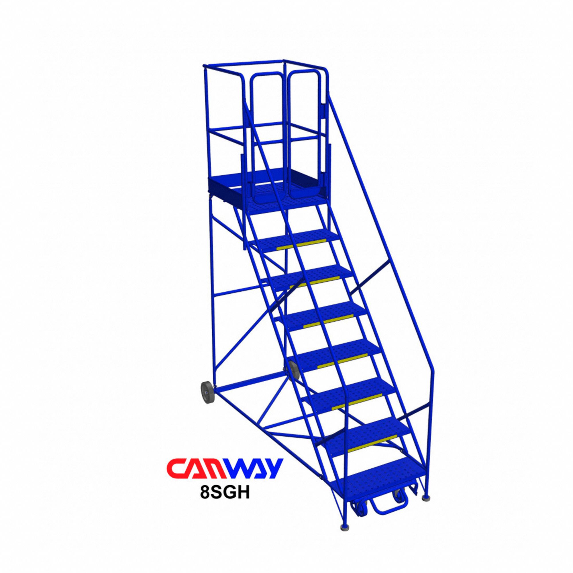ROLLING LADDER, SGH SERIES, STEEL, BLUE, 122 IN H