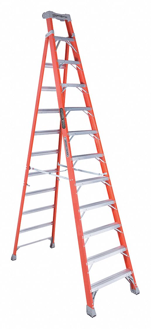 STEPLADDER,304 LBS.,12 FT.H,FIBERGLASS