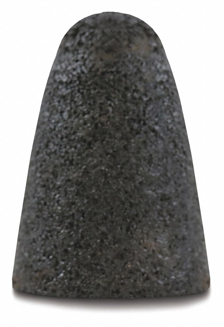 ABRASIVE RESIN CONE, GRIT 24, 18100 RPM, 3 1/2 X 2 3/4 IN, ARBOR 5/8 IN