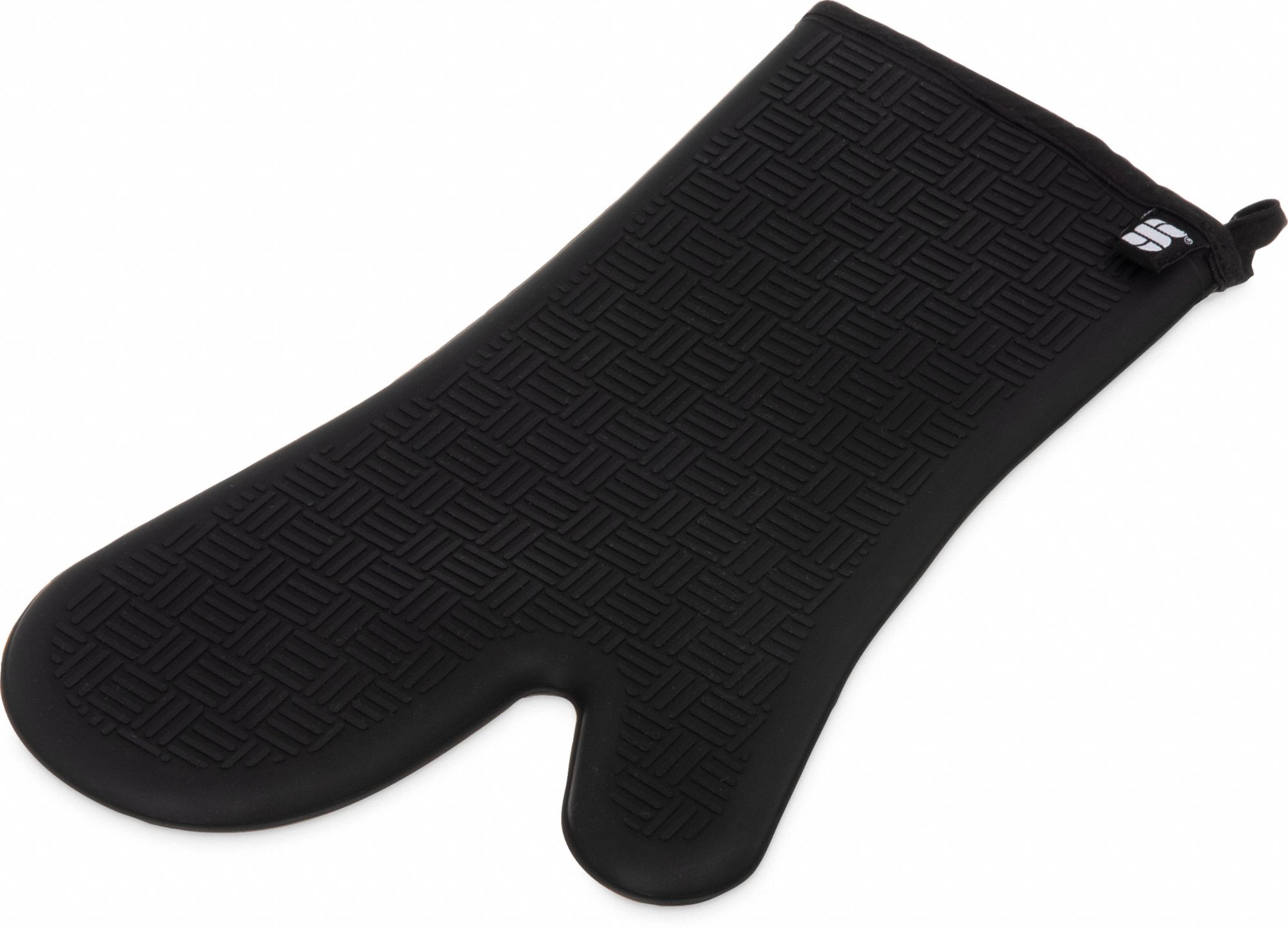 Oven Mitt: 685°F Max Temp, 15 in Overall Lg, Silicone, Black