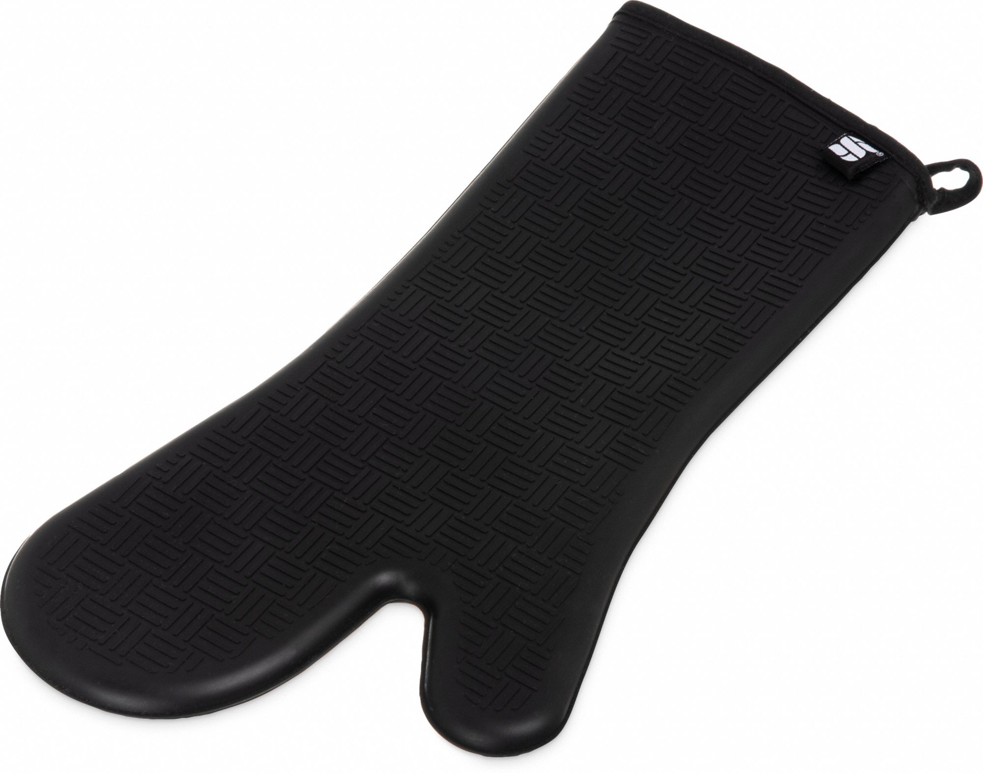Oven Mitt: 685°F Max Temp, 17 in Overall Lg, Silicone, Black