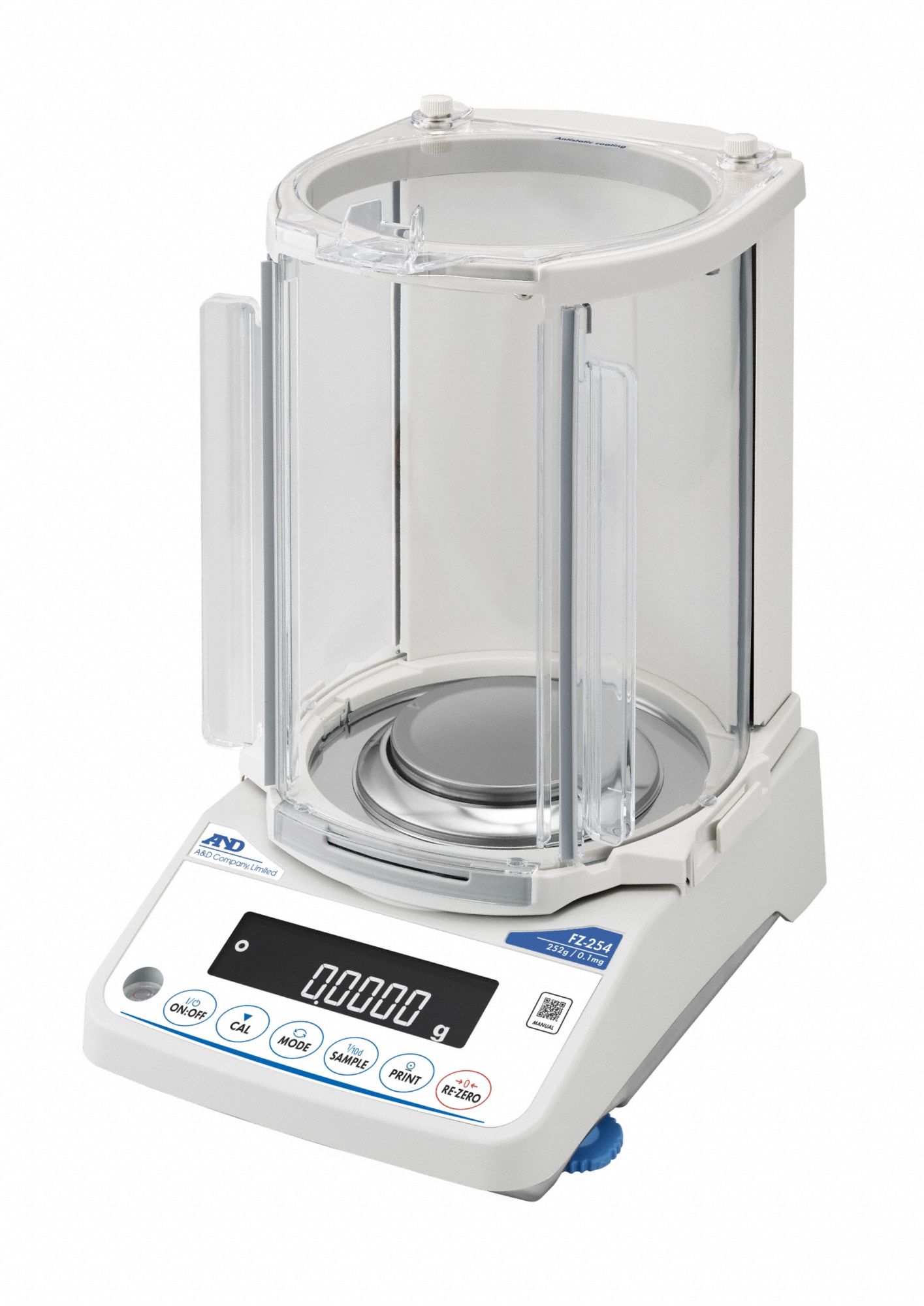 A&D WEIGHING Lab Scale: 252 g Capacity, 0.0001 g Readability, 0.0001 g Repeatability, ABS (MPN FZ-254). Key specifications — Brand: A&D WEIGHING; Display Type: LCD.
