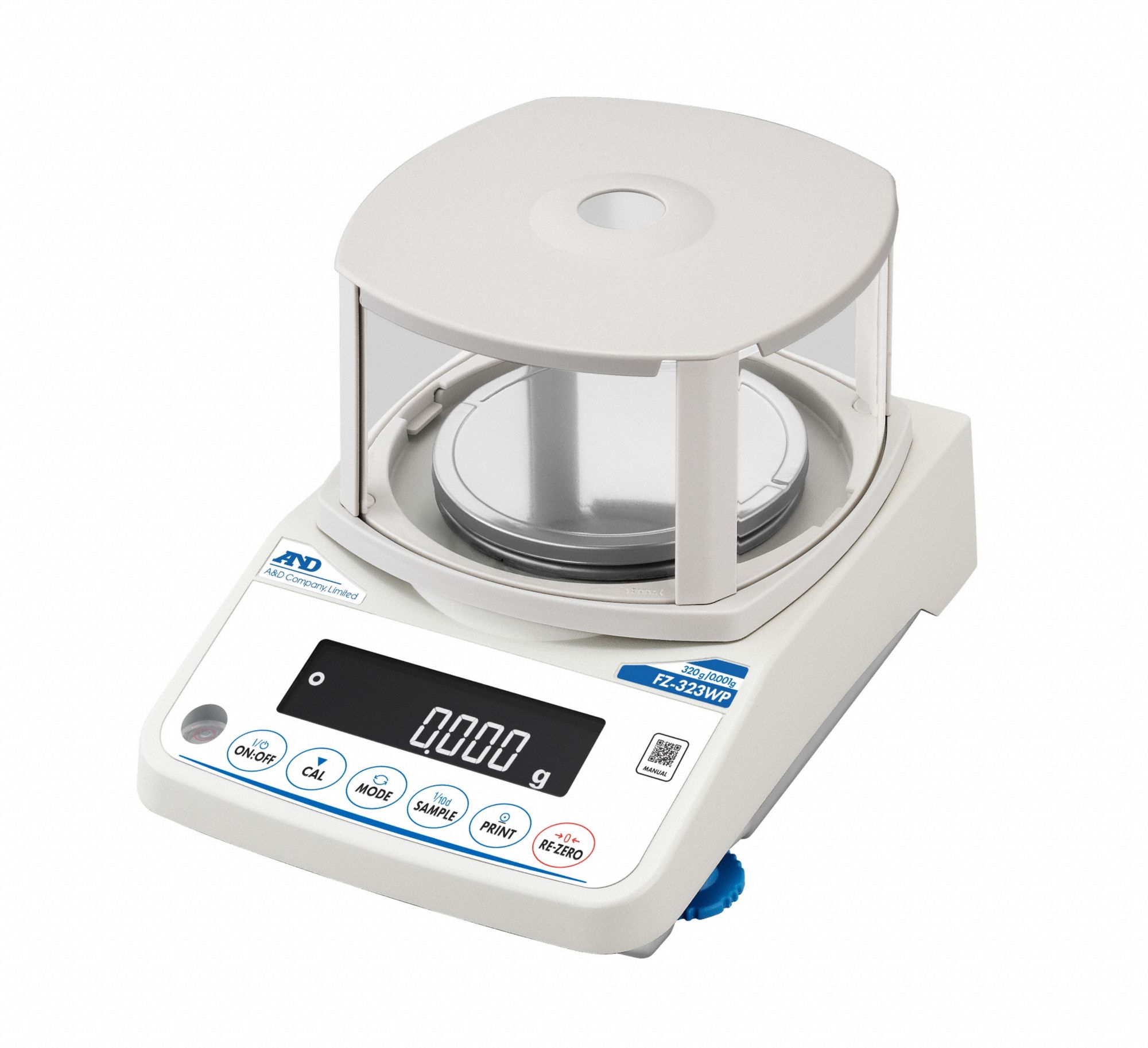A&D WEIGHING Lab Scale: 320 g Capacity, 0.001 g Readability, 0.001 g Repeatability, ABS (MPN FZ-323WP). Key specifications — Brand: A&D WEIGHING; Display Type: LCD.