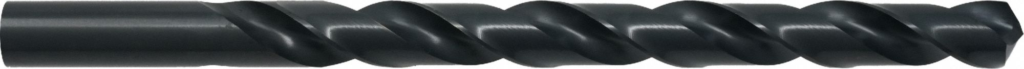 Extra Long Drill Bit: 1/2", 10" Overall Lg, 118° Notched Point, Black Oxide HSS