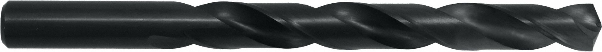Jobber Length Drill Bit: #25, 135° Split Point, Black Oxide HSS