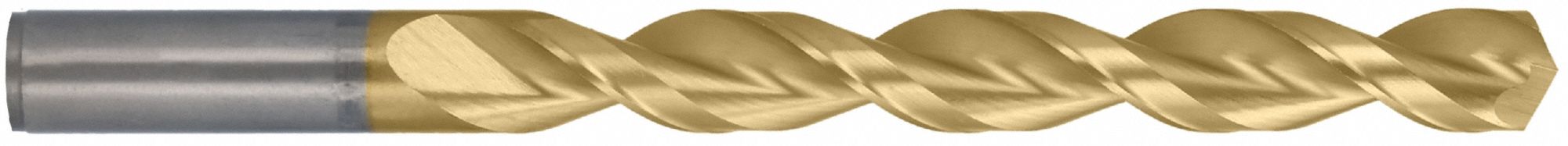 Jobber Length Drill Bit: #1, 135° Split Point, TiN-Coated Cobalt, Fast Spiral