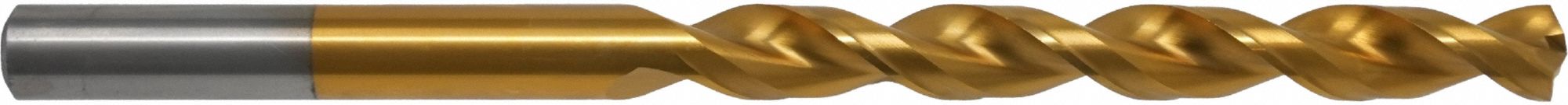 Taper Length Drill Bit: 1.5 mm, 135° Split Point, TiN-Coated Cobalt, Fast Spiral