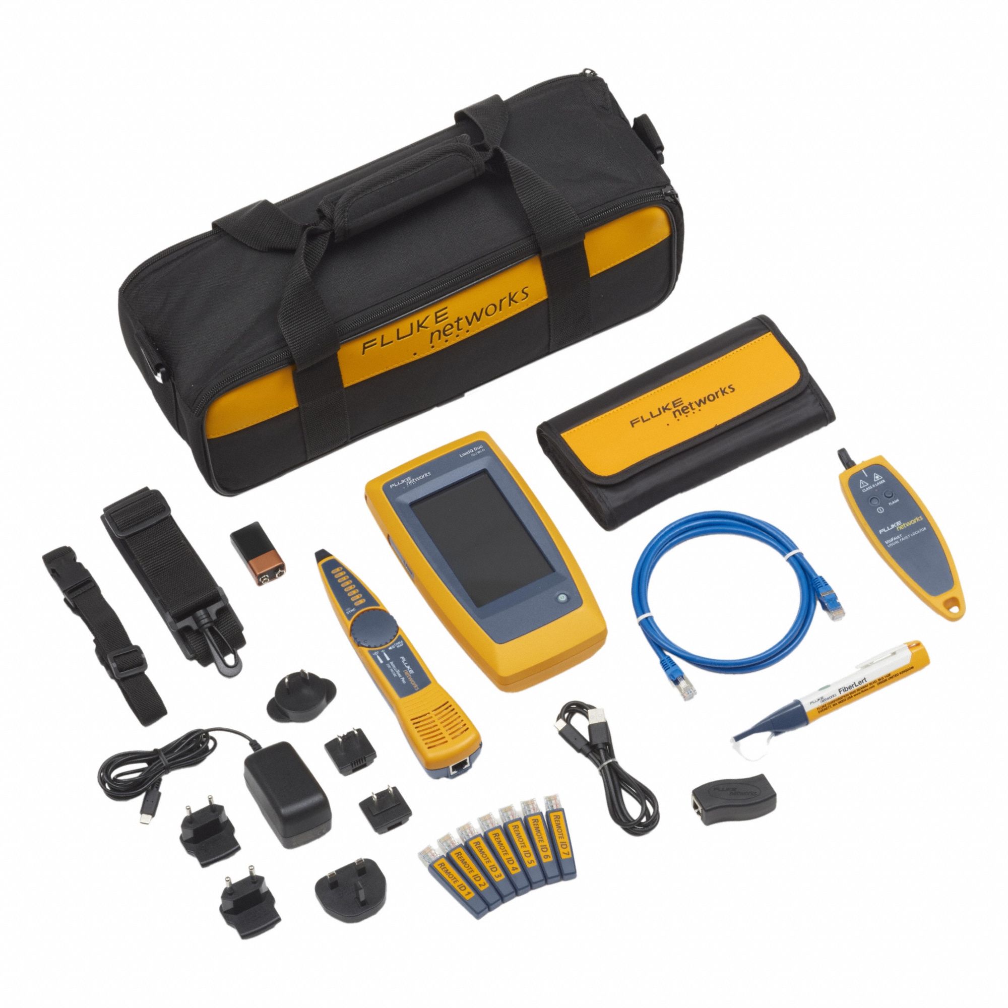 Cable Network Tester: LinkIQ Duo, Pro Kit with VisiFault, FiberLert, LIQ-DUO-VFL-LFD