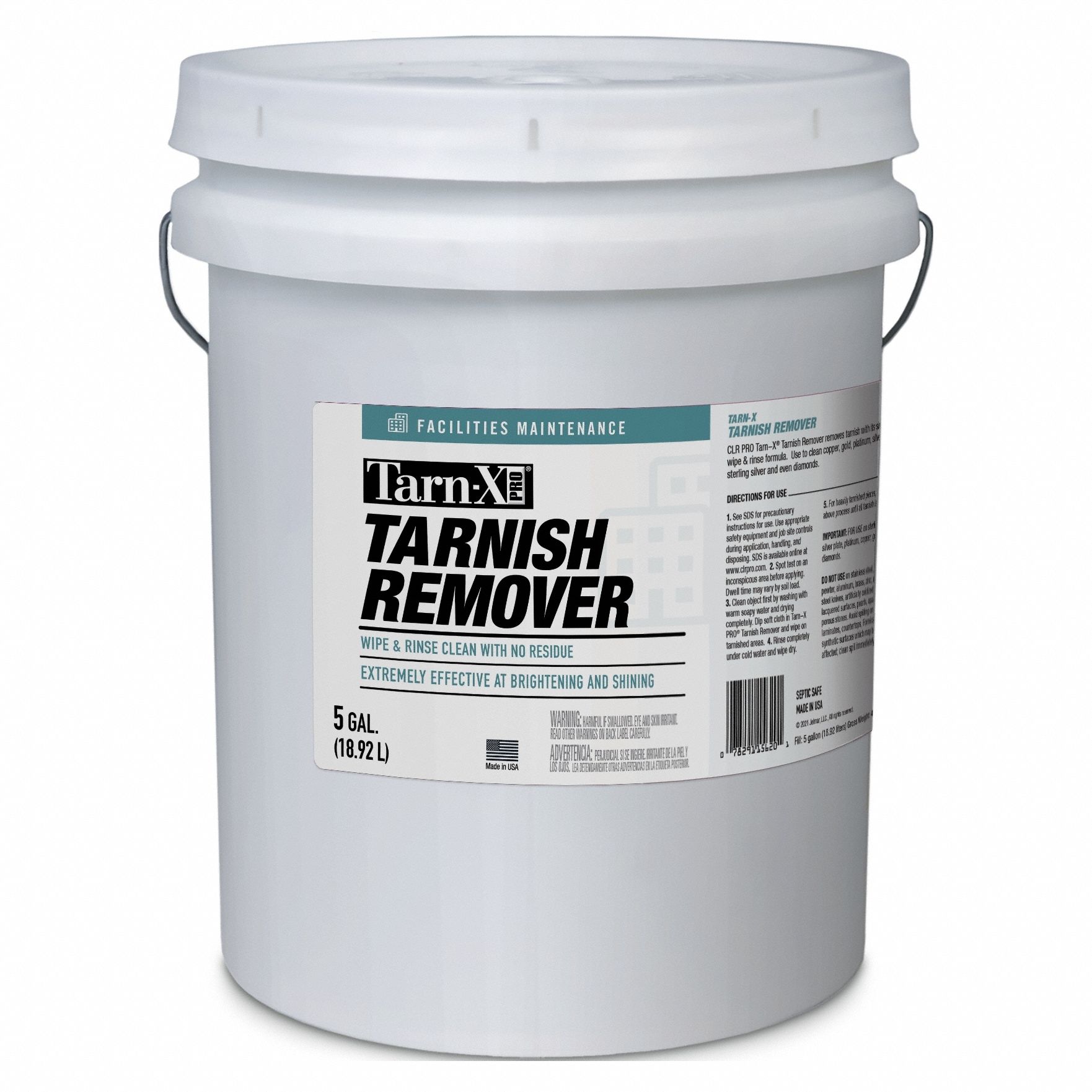 Tarnish Remover: Bucket, 5 gal Container Size, Ready to Use, Liquid