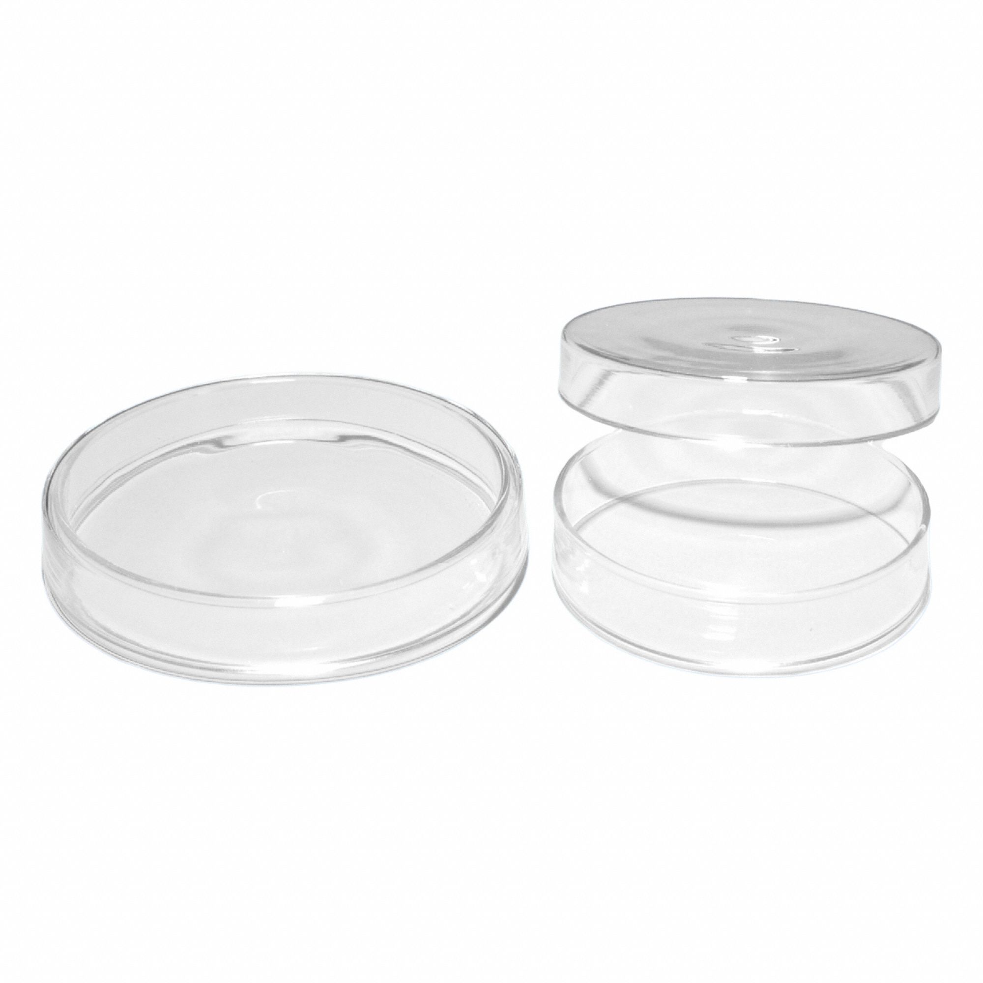 Petri Dish: 100 mm Dia, 20 mm Overall Ht, No Surface Treatment, Lid, Borosilicate Glass, Non-Sterile (MPN G1100). Key specifications — Includes: Lid; Material: Borosilicate Glass; Brand: UNITED SCIENTIFIC SUPPLIES INC; Surface Type: No Surface Treatment.