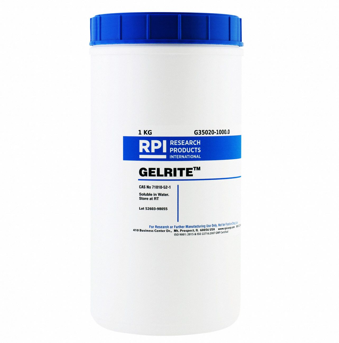Gelrite: Lab, 1 kg, 71010-52-1, Reagent, Solid, 18 mo Shelf Life, 1