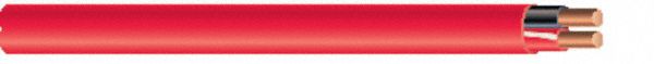 Fire Alarm Cable: 1, 000 ft Cable Lg, Plenum, Plenum, PVC, PVC, Red, PVC, 2 Conductors