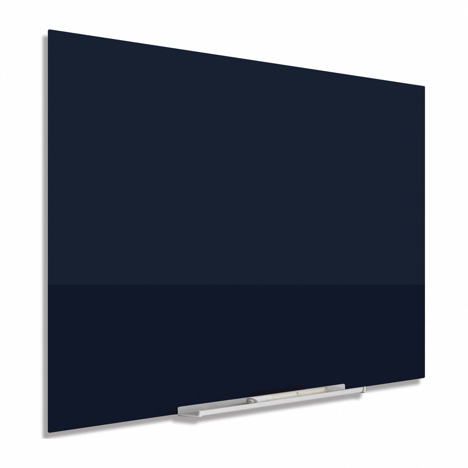 Dry Erase Board: Glass, Frameless Style, 28 in Overall Ht, 49 7/8 in Overall Wd, Black